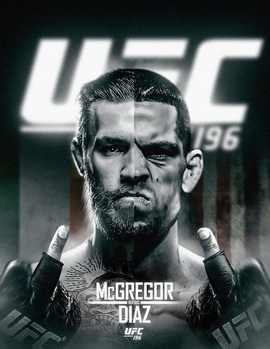 Nate Diaz And Conor Mcgregor Ufc 196 Poster Background