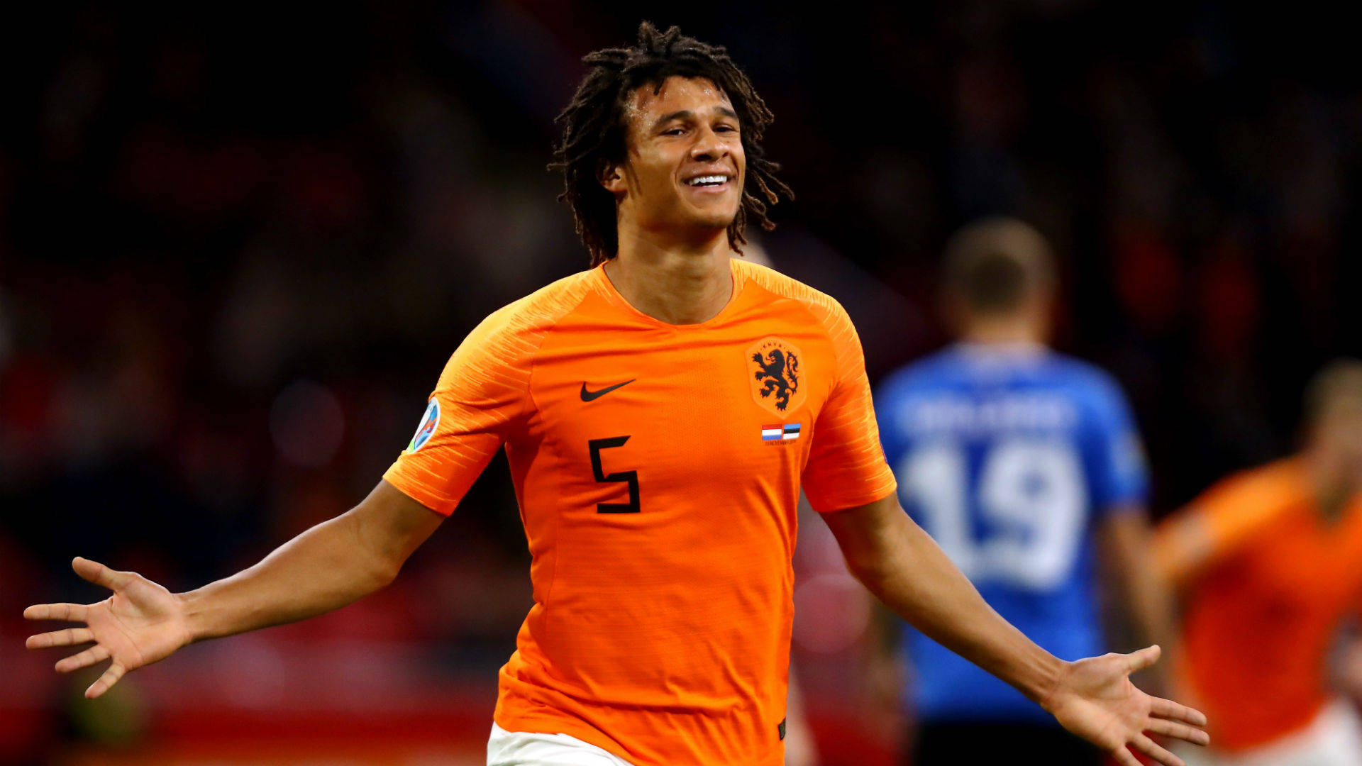 Nathan Ake Netherlands With Open Arms Background