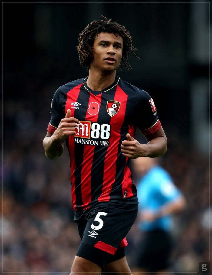 Nathan Ake Running In Bournemouth Jersey Background