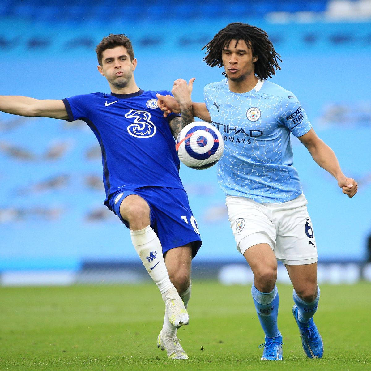 Nathan Ake Vs Football Opponent Background