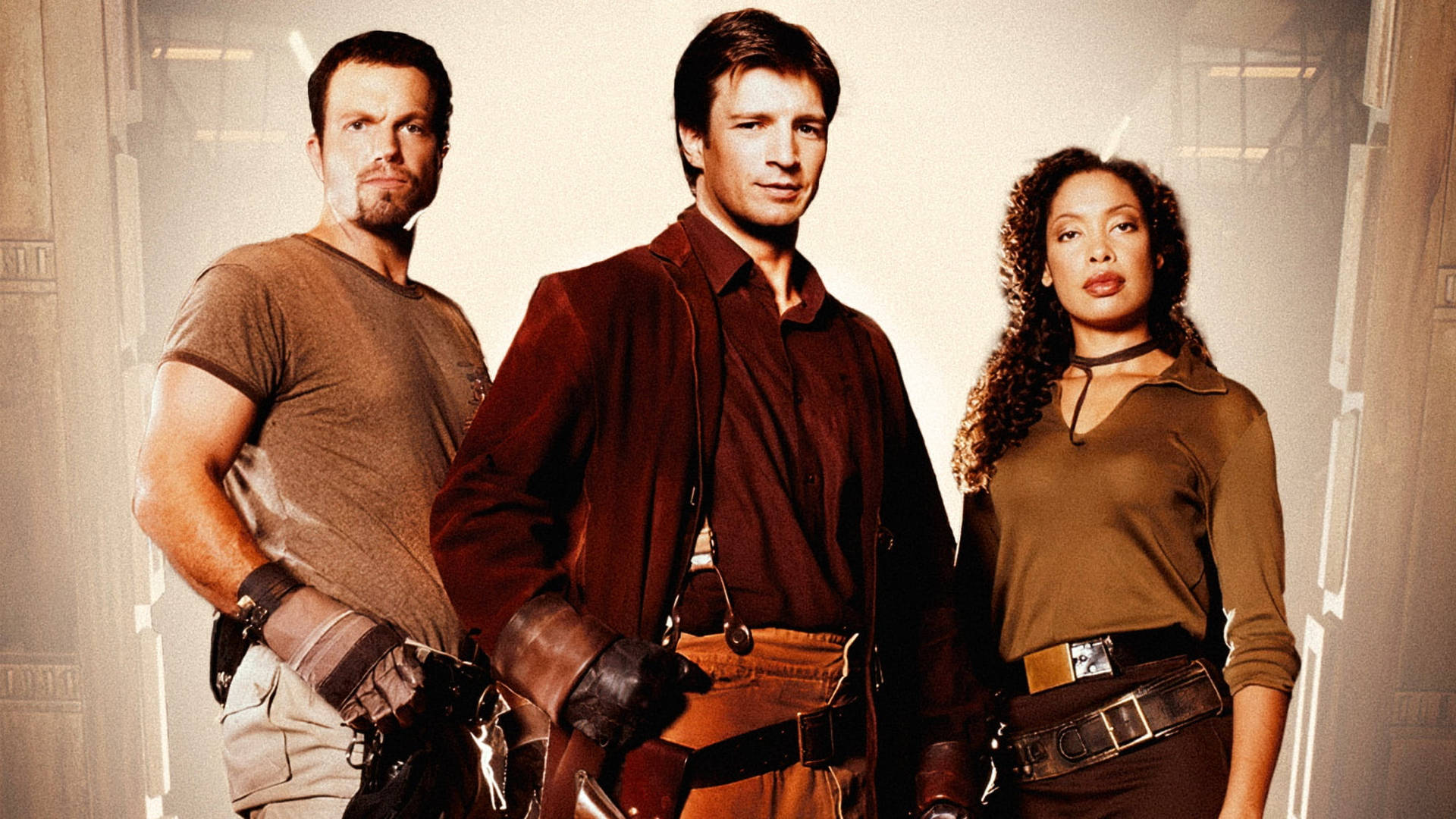 Nathan Fillion Brown Clothes Firefly Background
