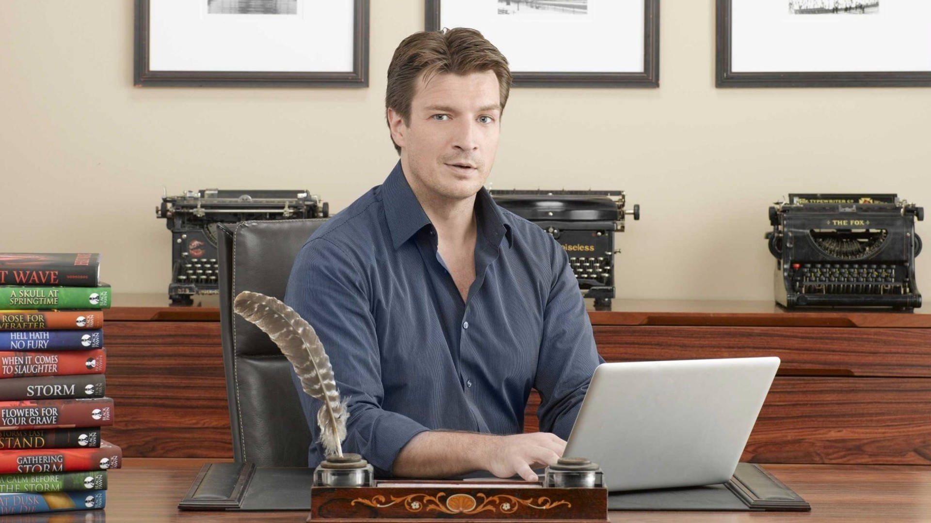 Nathan Fillion Working Office