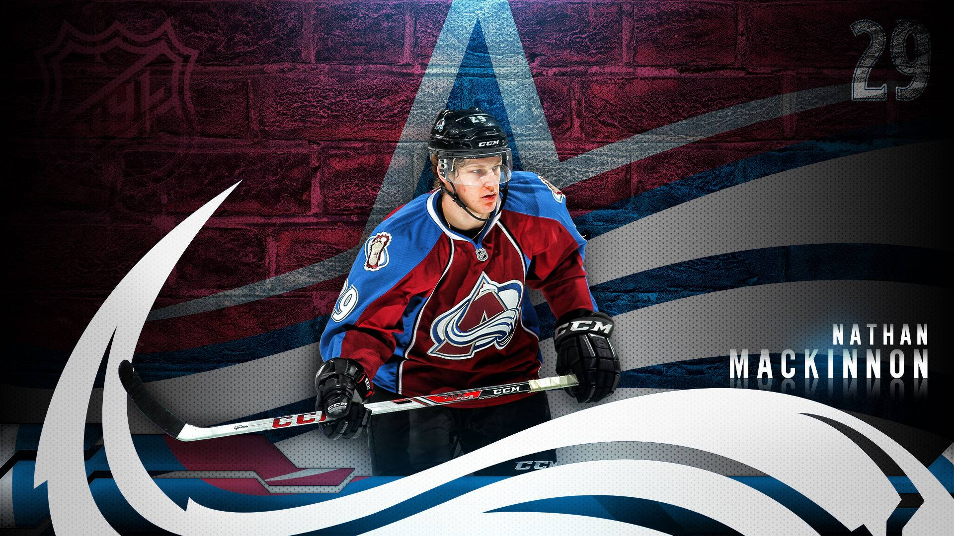 Nathan Mackinnon Graphic Art Ice Hockey Center Background