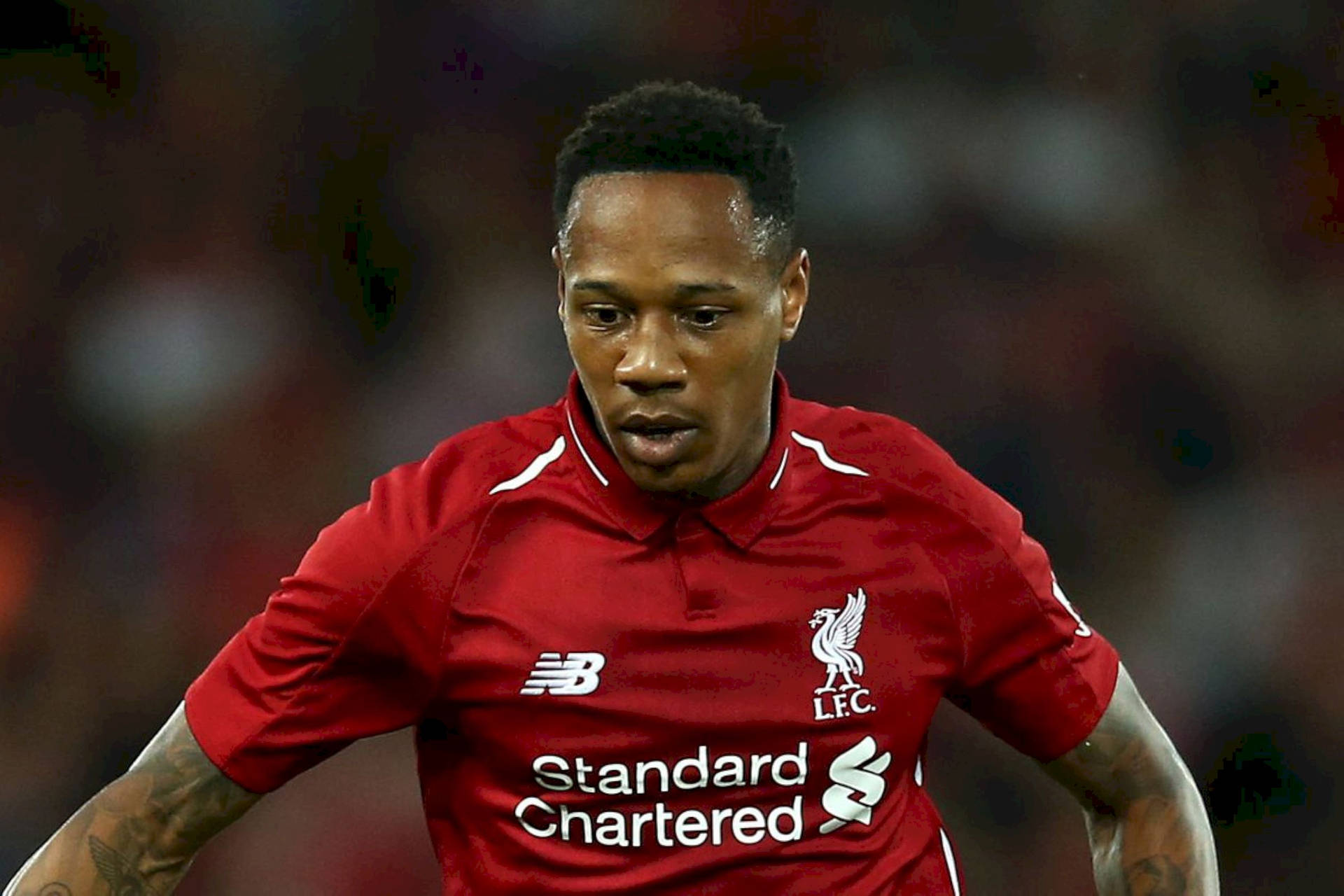 Nathaniel Clyne Looking Down During Match Background