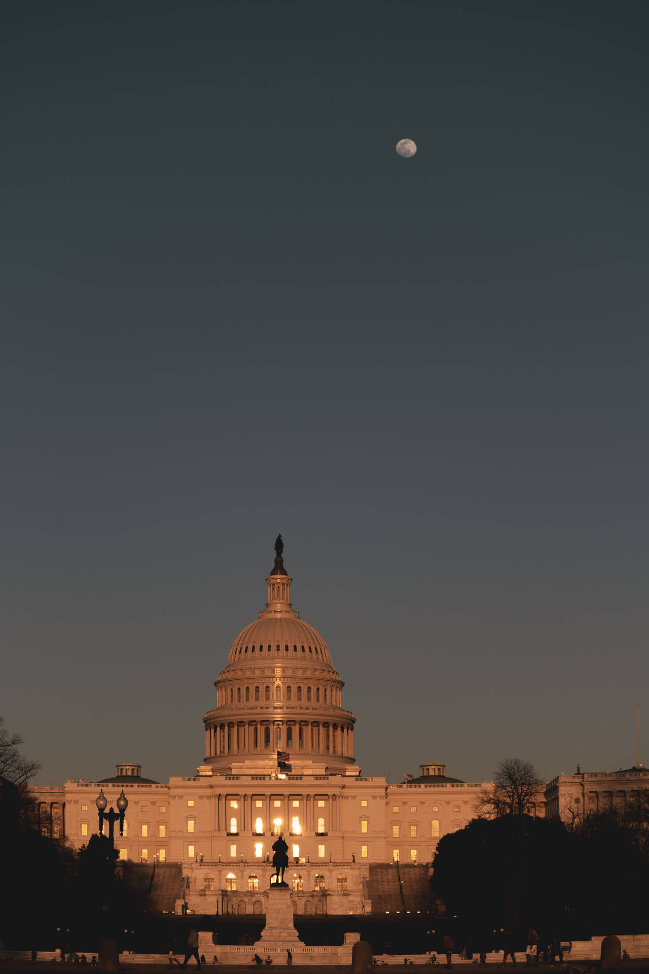 National Mall Capitol Night Sky Background