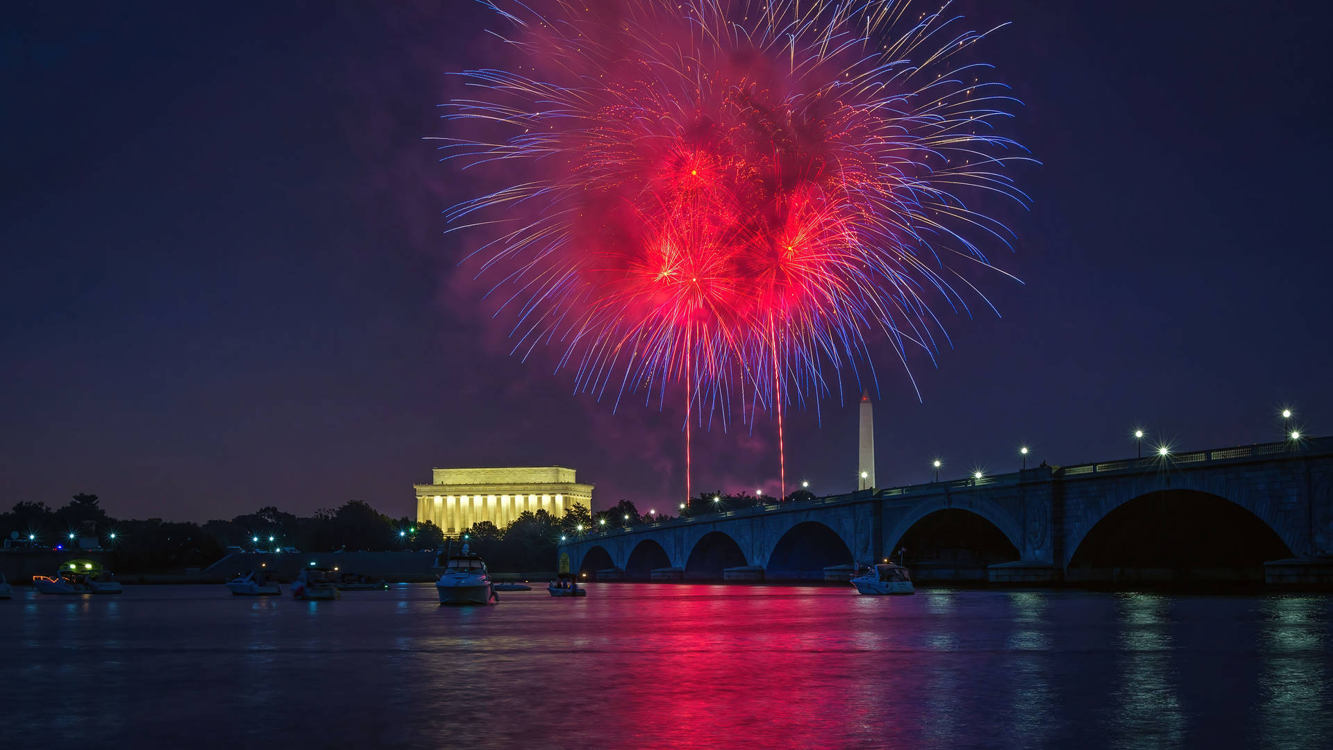 National Mall Fireworks Background