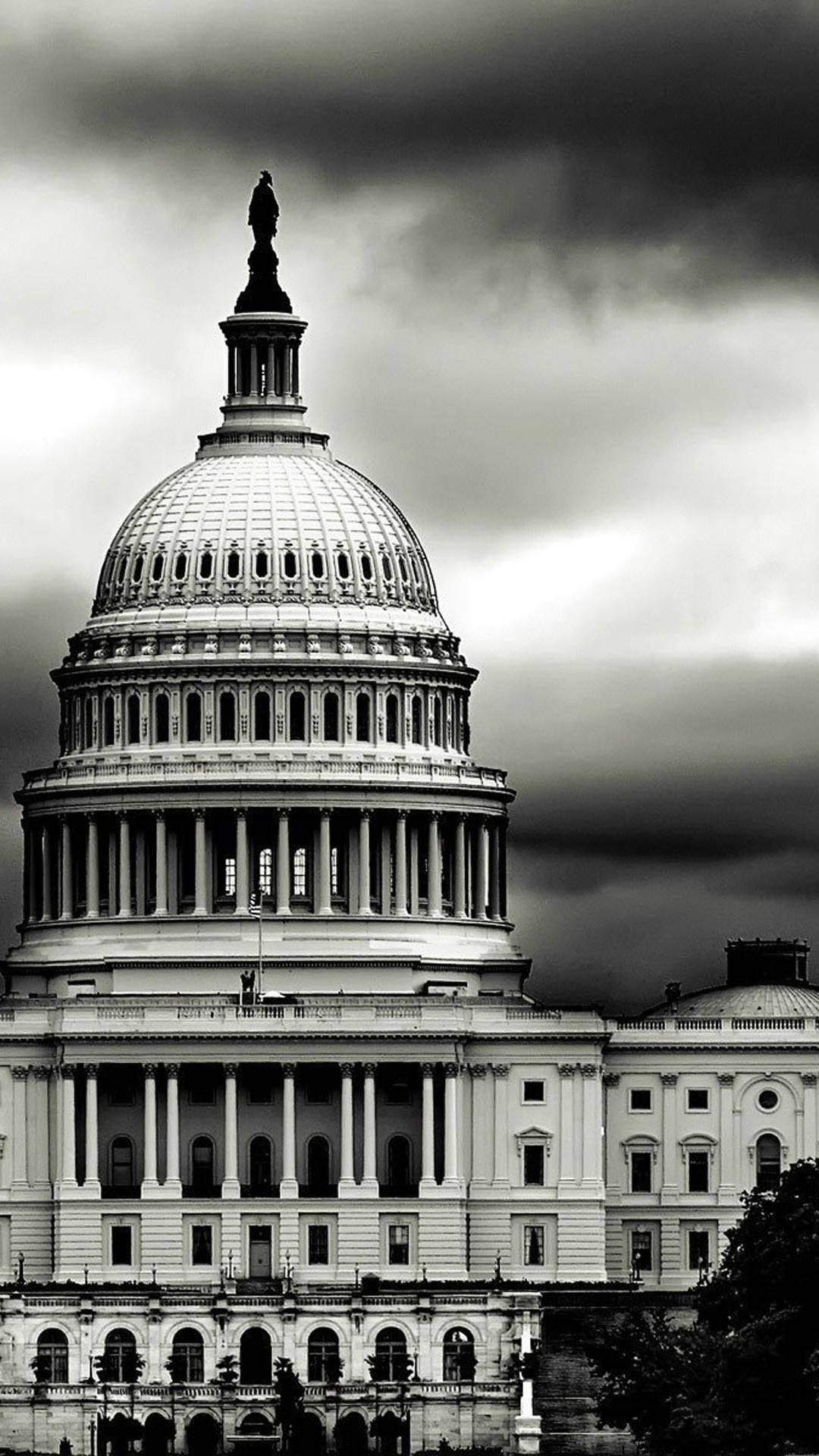 National Mall Us Capitol Black White Background