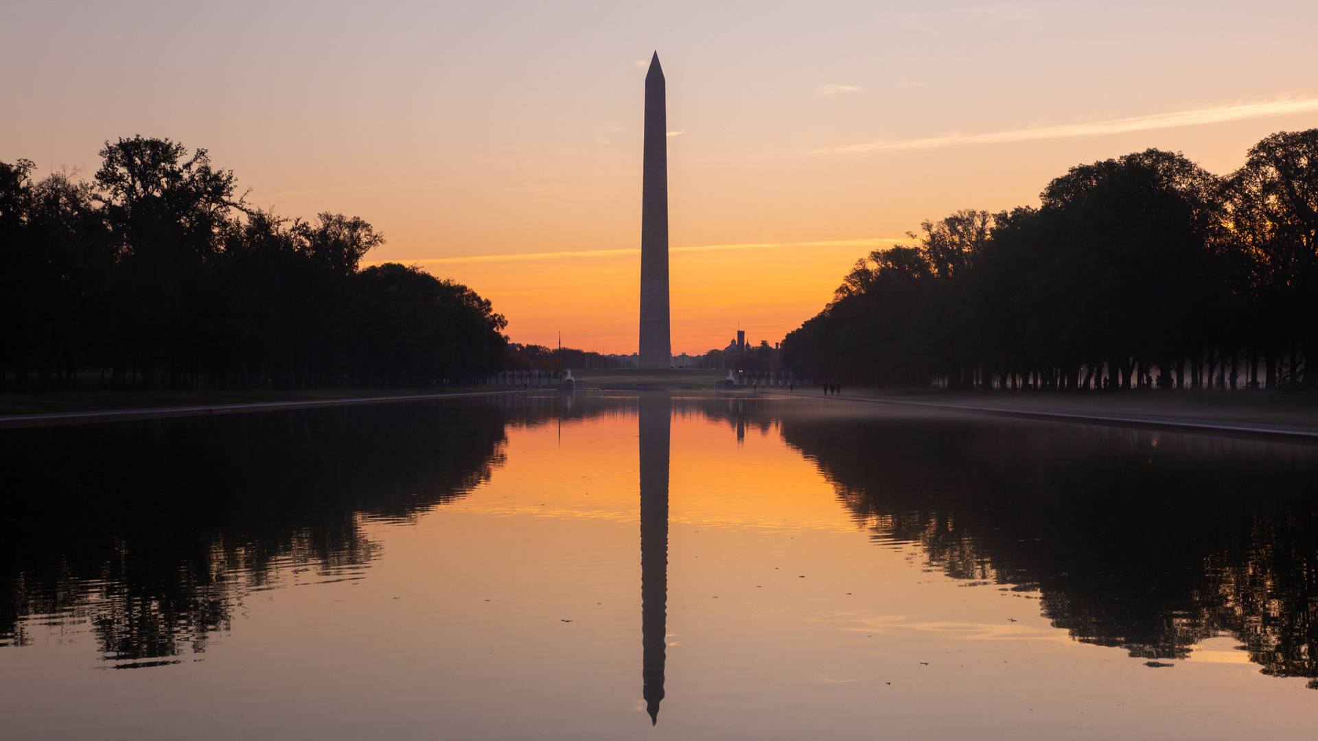 National Mall Washington Monument Sunset Background