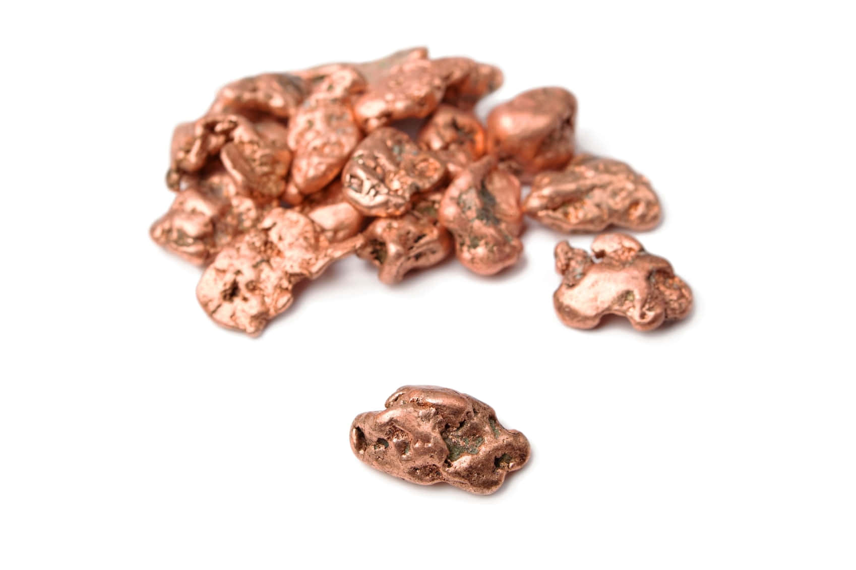 Native Copper Nuggets Background