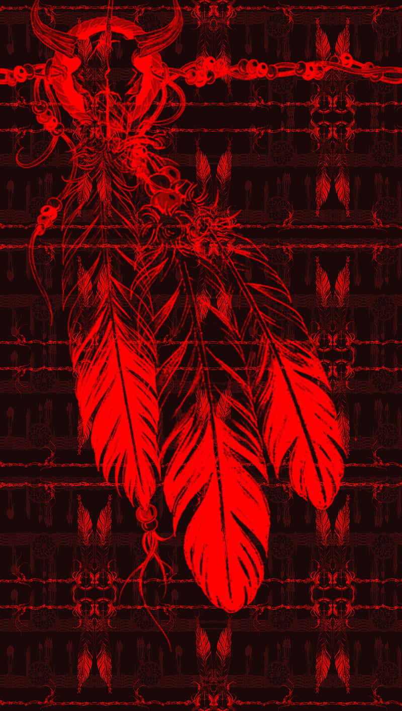 Native Feathers And Demon Background