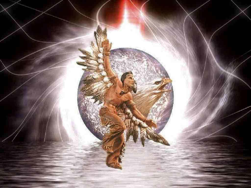 Native Sky Warrior And Neutron Star Background