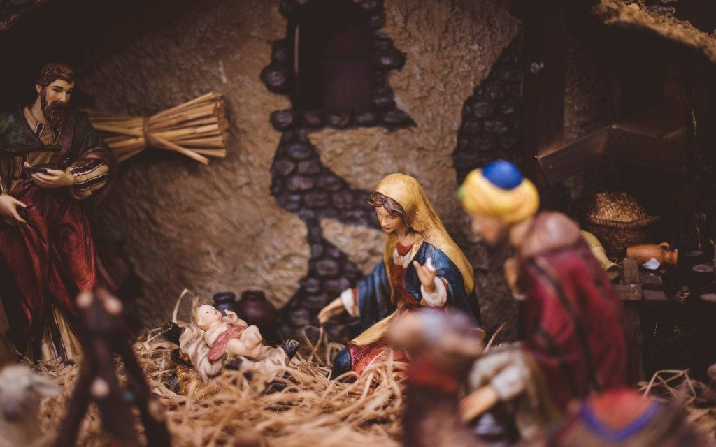 Nativity Scene Christmas Display Background
