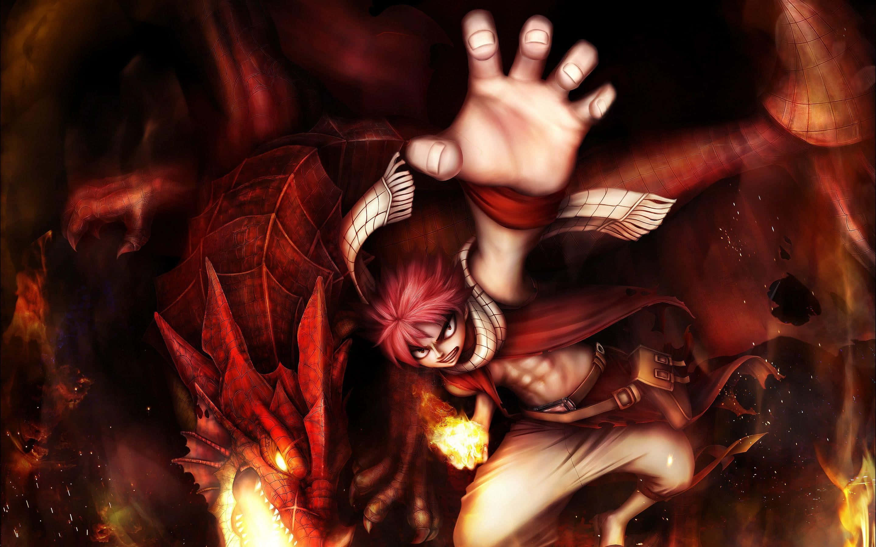 Natsu Dragneel, Fiery Dragon Slayer Of Fairy Tail Background