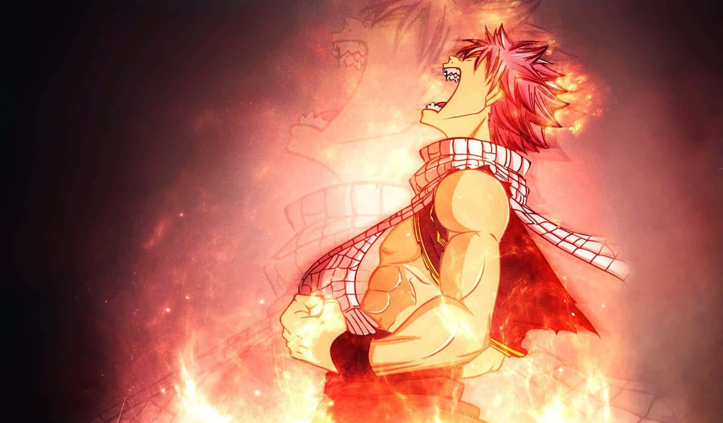 Natsu Dragneel Of Fairy Tail In Action Background