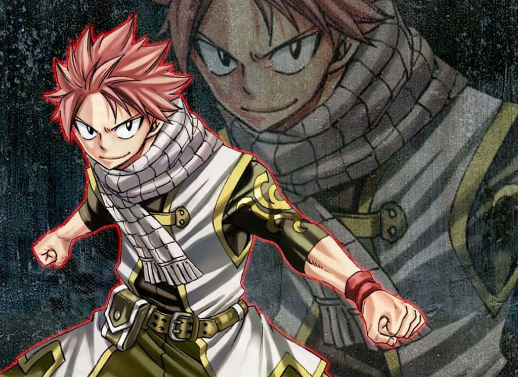Natsu Dragneel Unleashing The Flames Of Power Background