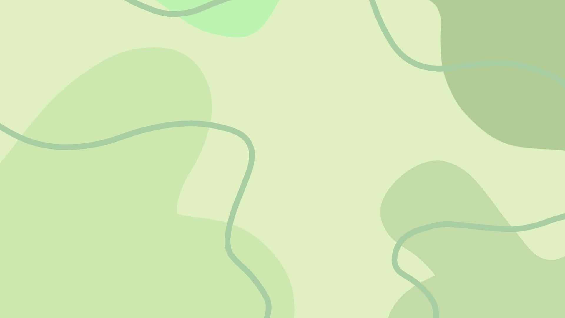 Natural Lines Organic Shape Pastel Green Aesthetic Desktop Background