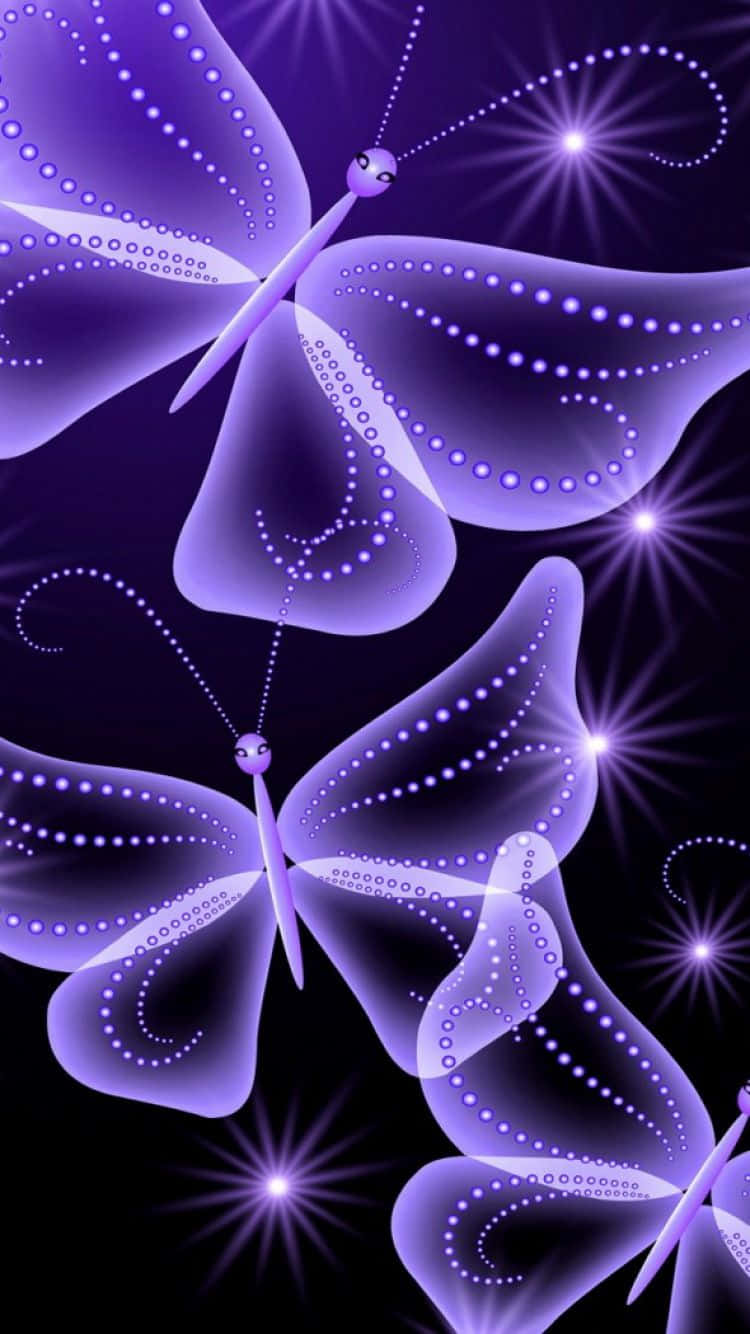 Nature Enchanted - Butterfly On A Purple Iphone Background