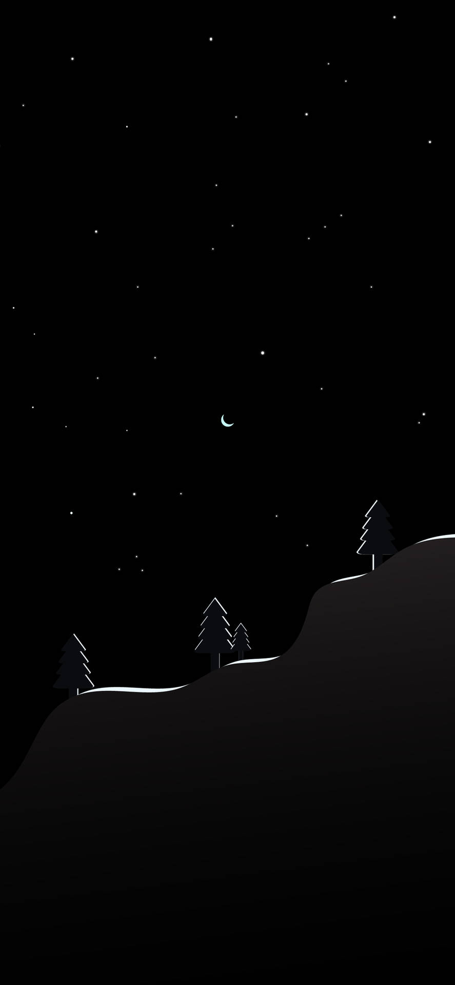 Nature Night Minimalist Black Phone