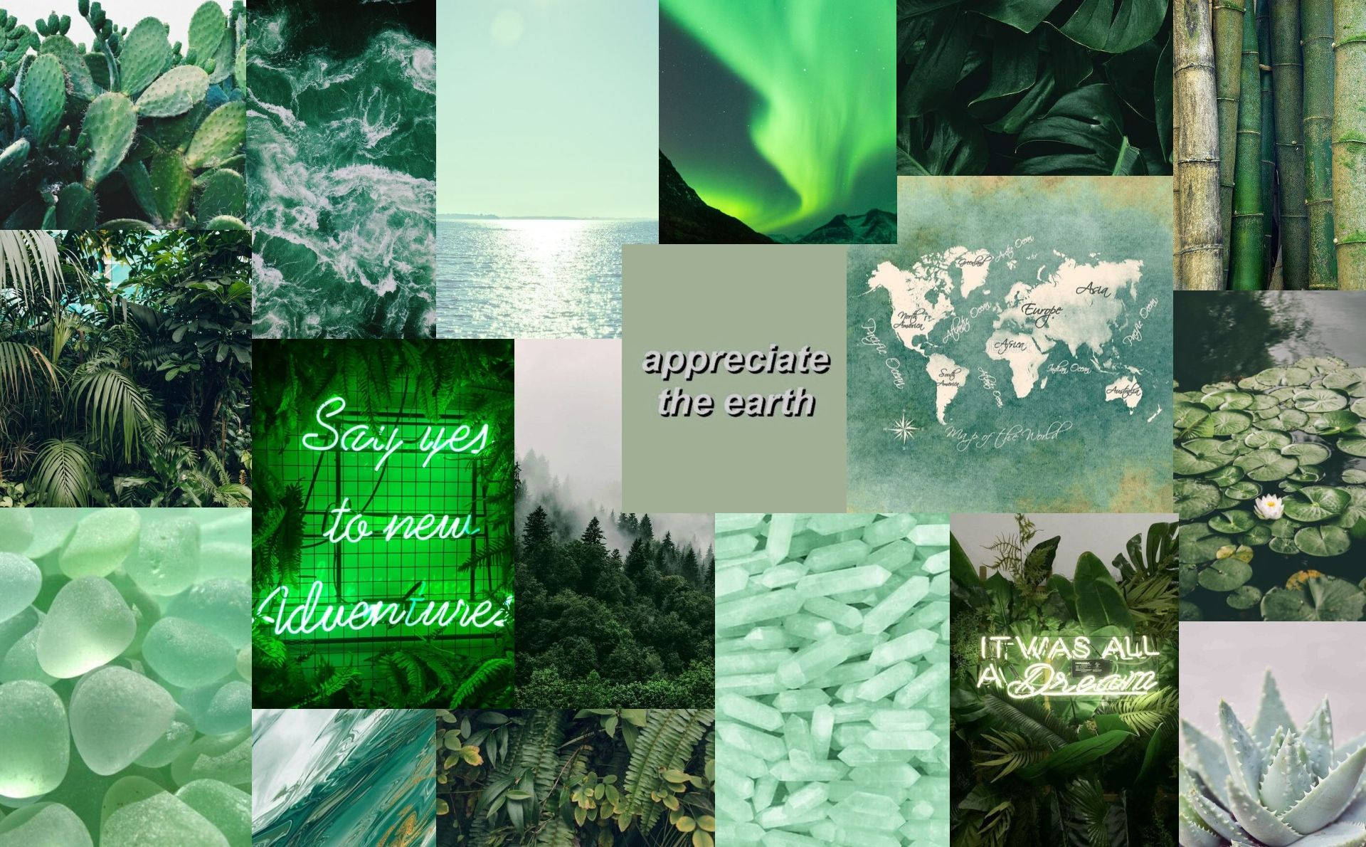 Nature Pastel Green Aesthetic Laptop Background