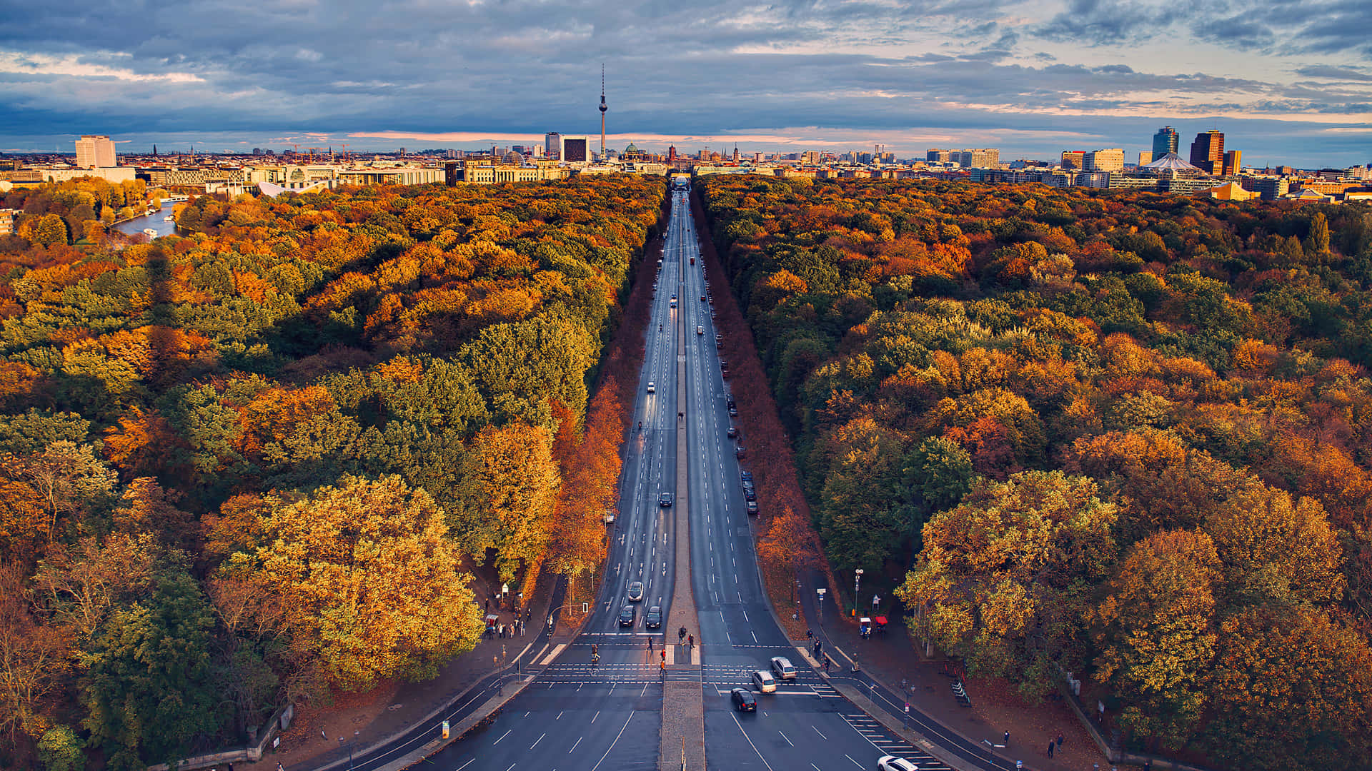 Nature's Flaming Palette: Enjoy A Vibrant Autumnal Landscape. Background