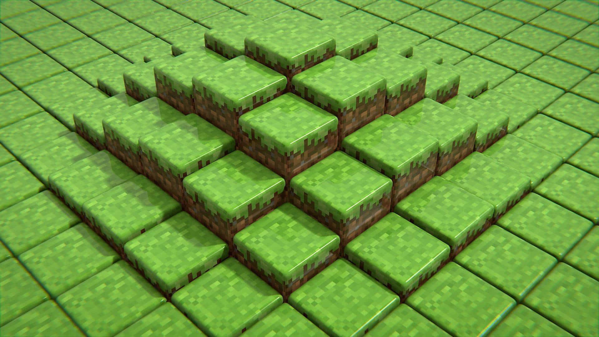 Nature's Variety - Explore The Azure Grasses Of Minecraft Background