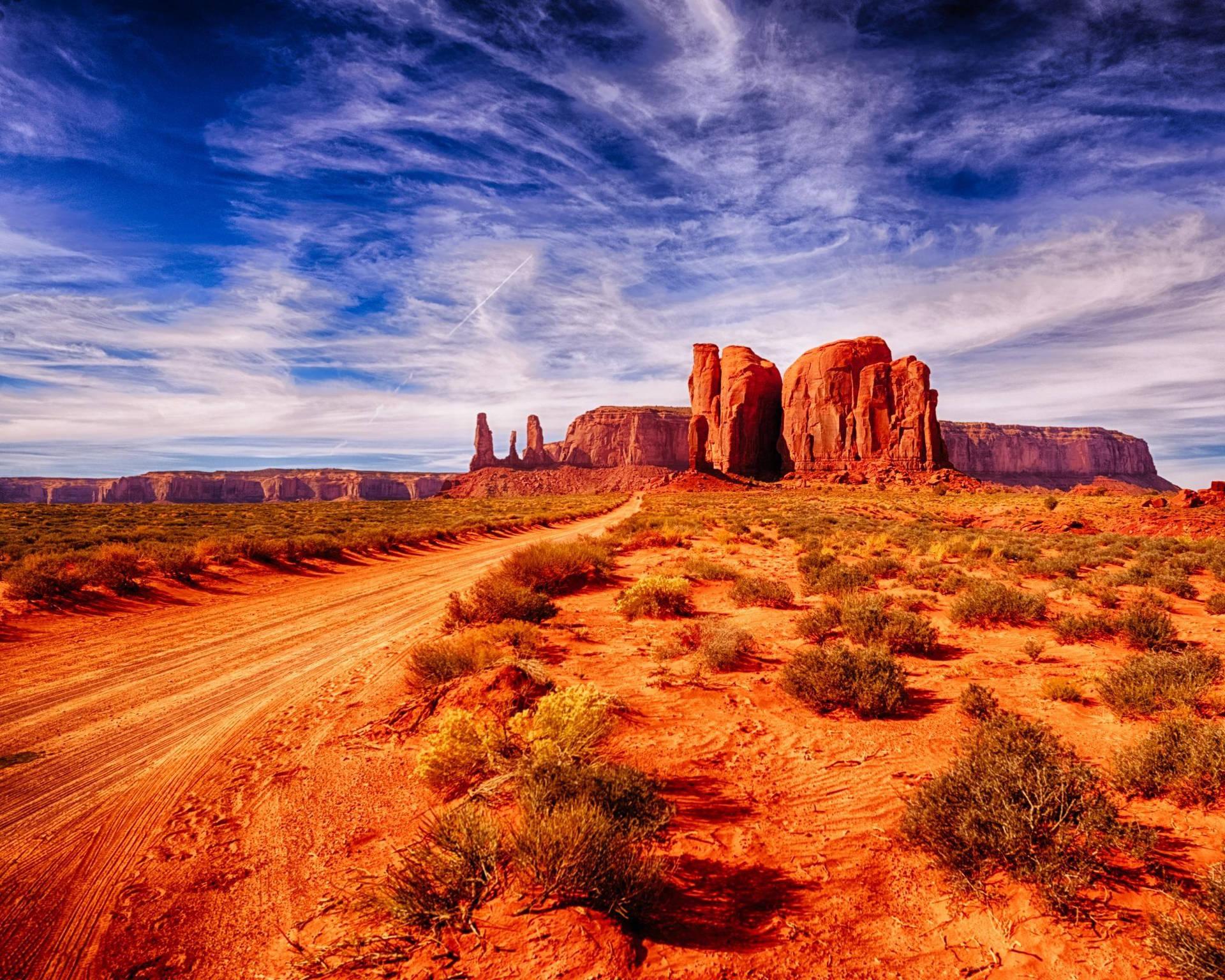 Nature Scene At Monument Valley Background