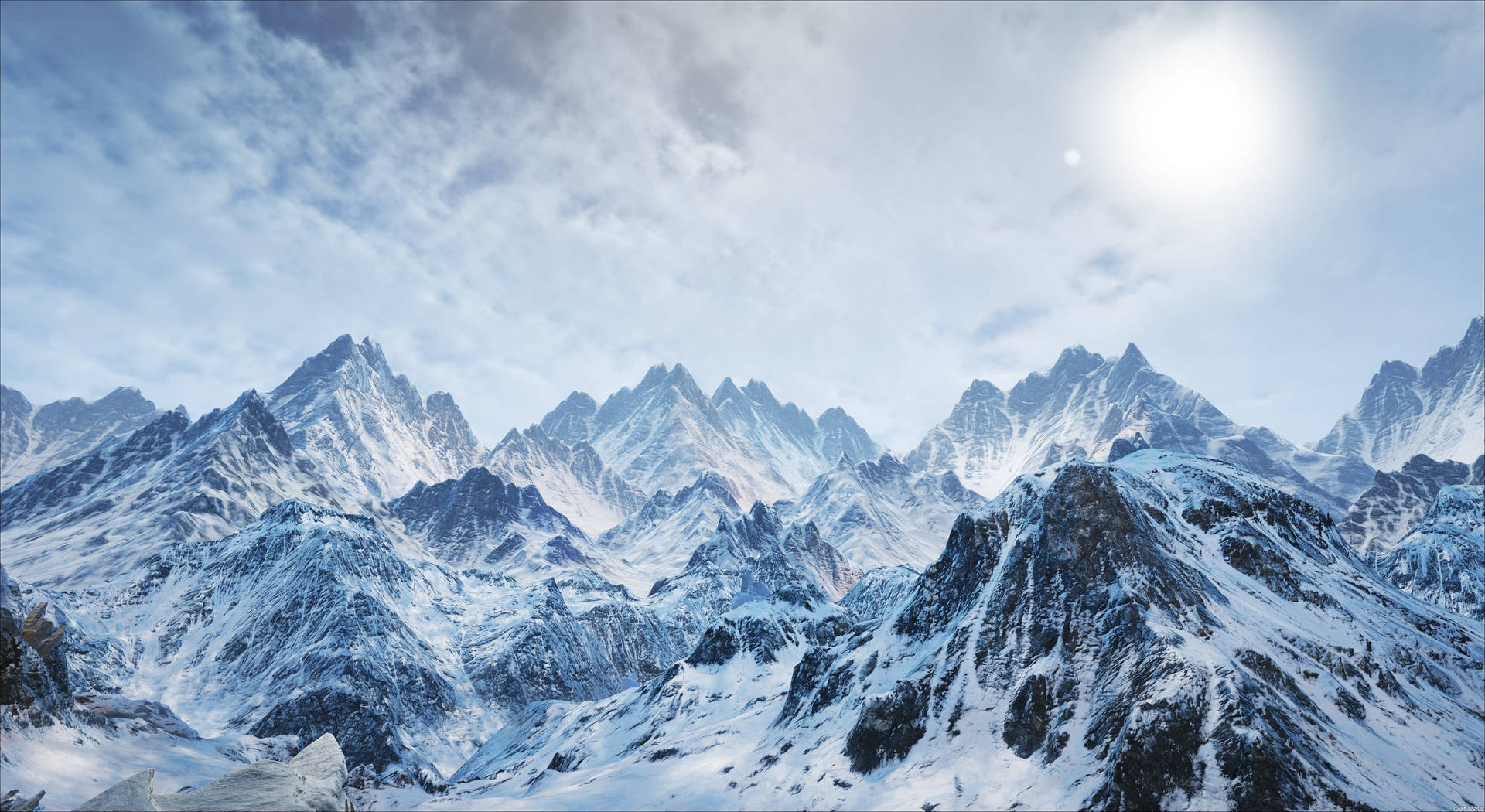 Nature Snow Mountain Ridges Background