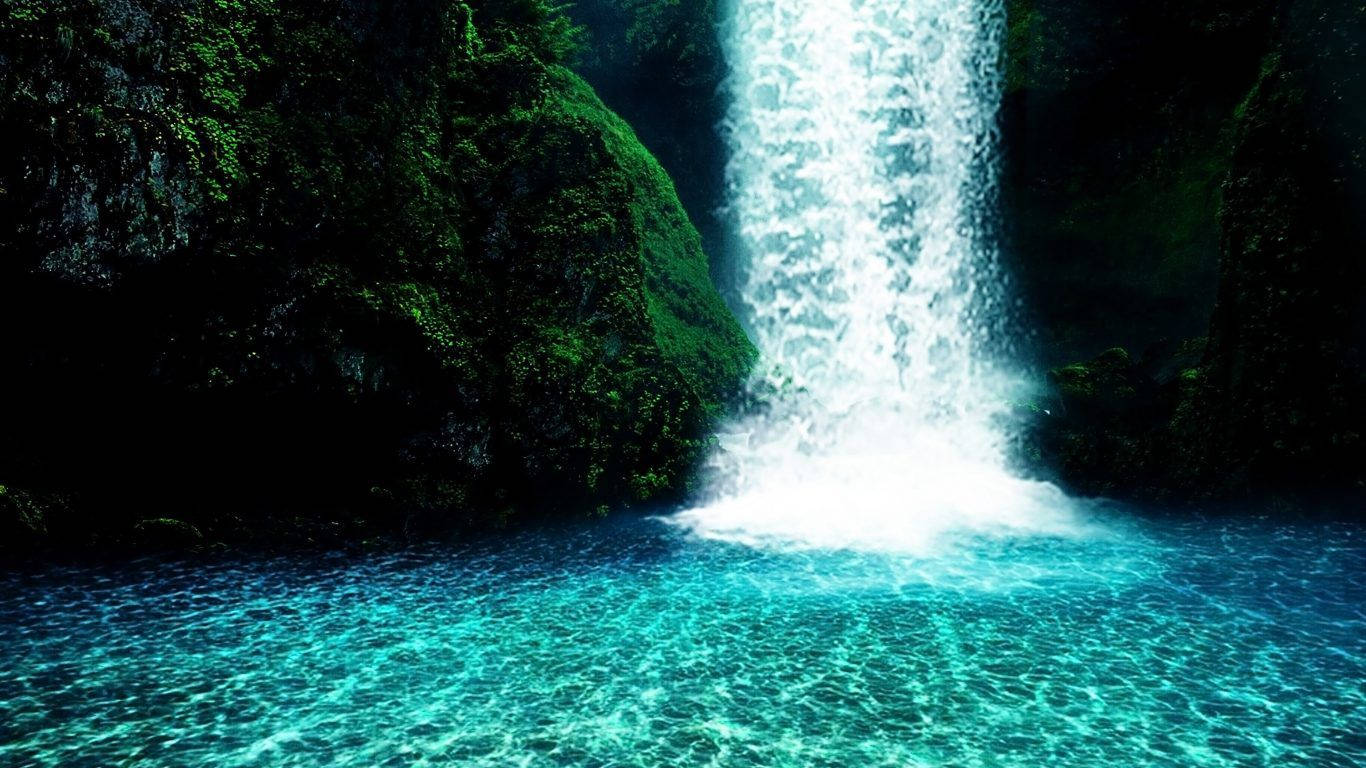 Nature Waterfalls Digital Art Background