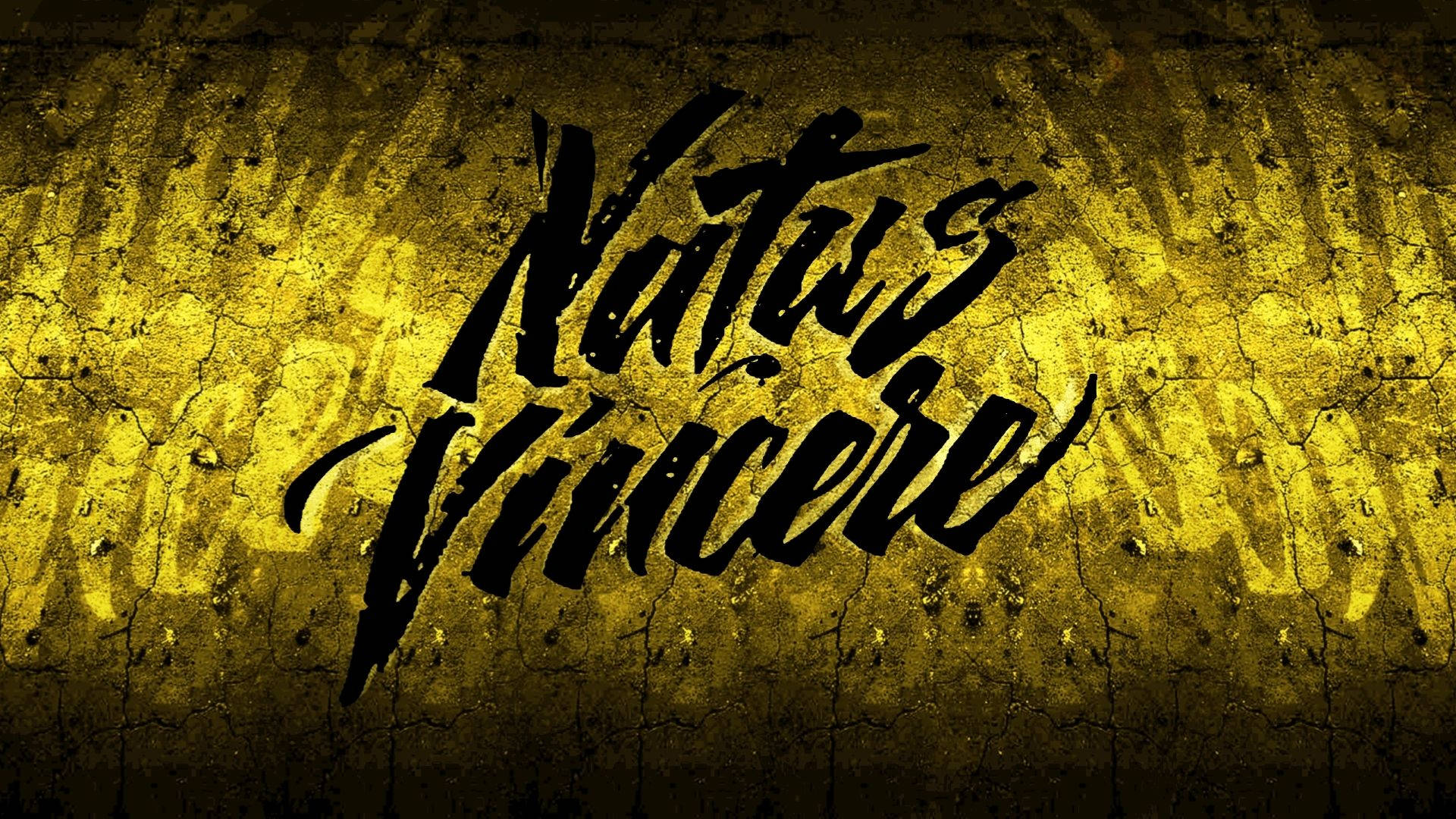 Natus Vincere In Calligraphy Background