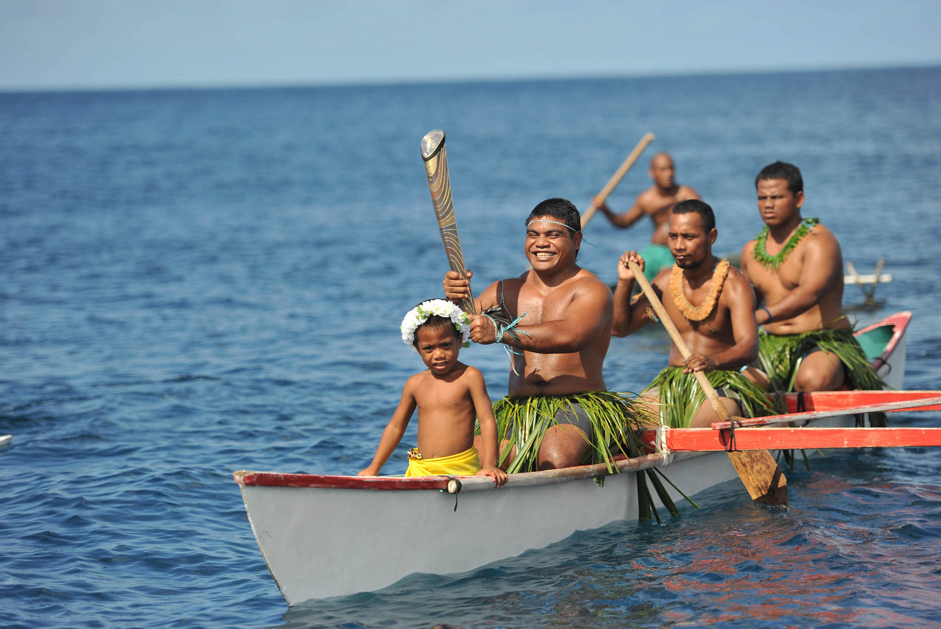 Nauru Islanders On Boat