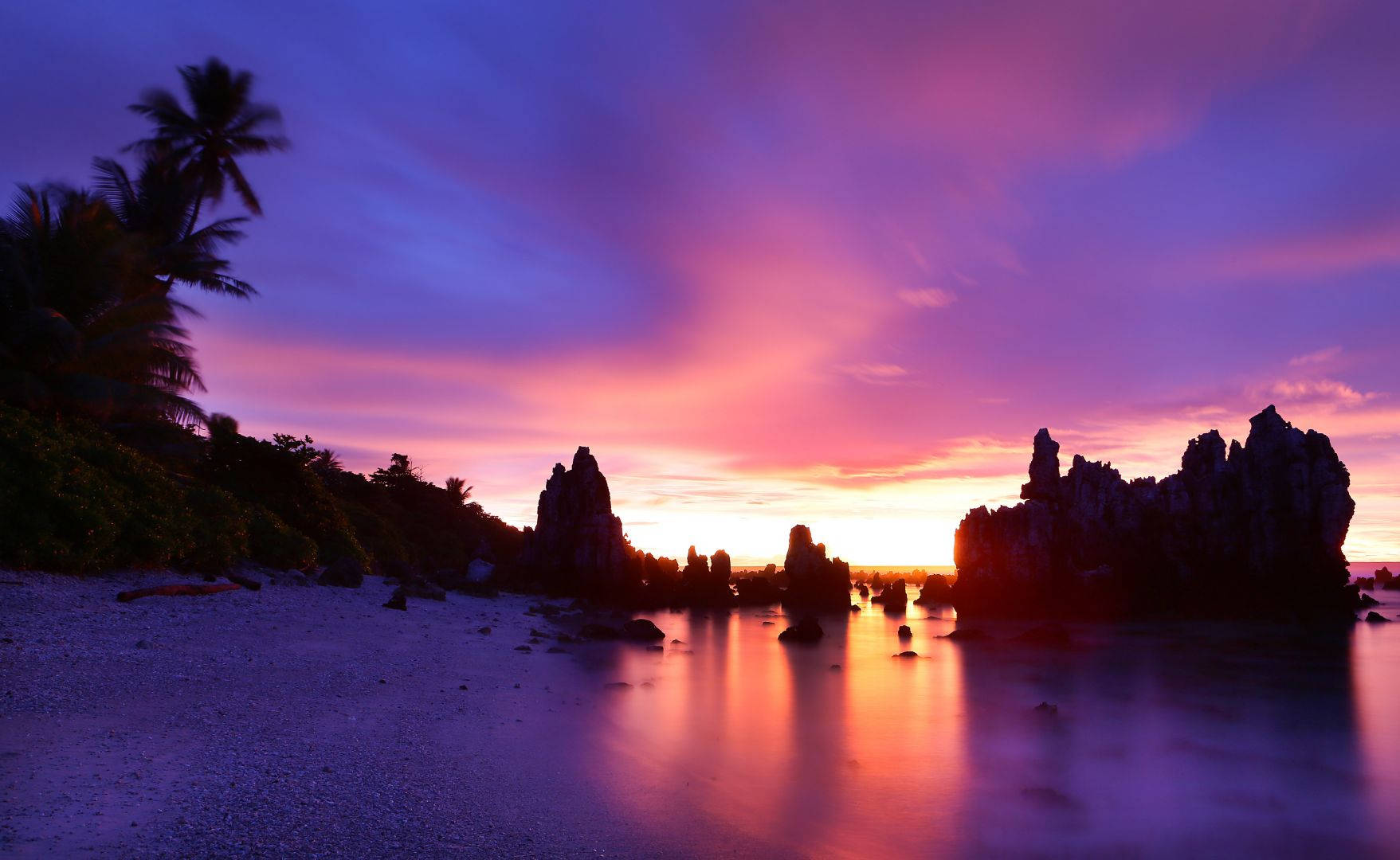 Nauru Purple Sunset Sky Background