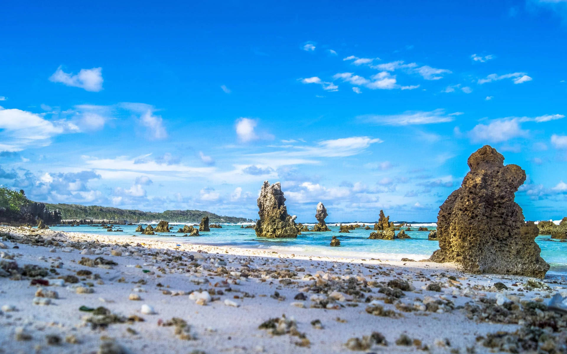 Nauru Rocks And Coral Formations Background