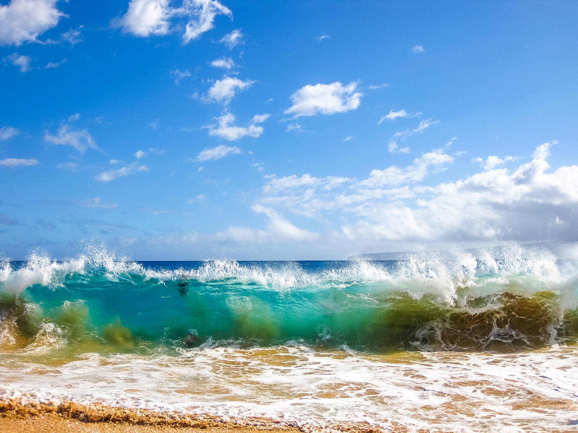 Nauru Sea Waves Background