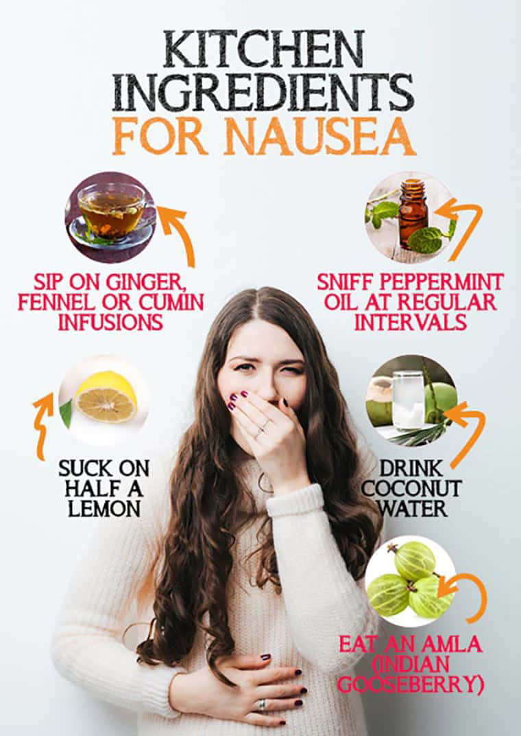 Nauseous Woman With Home Remedies