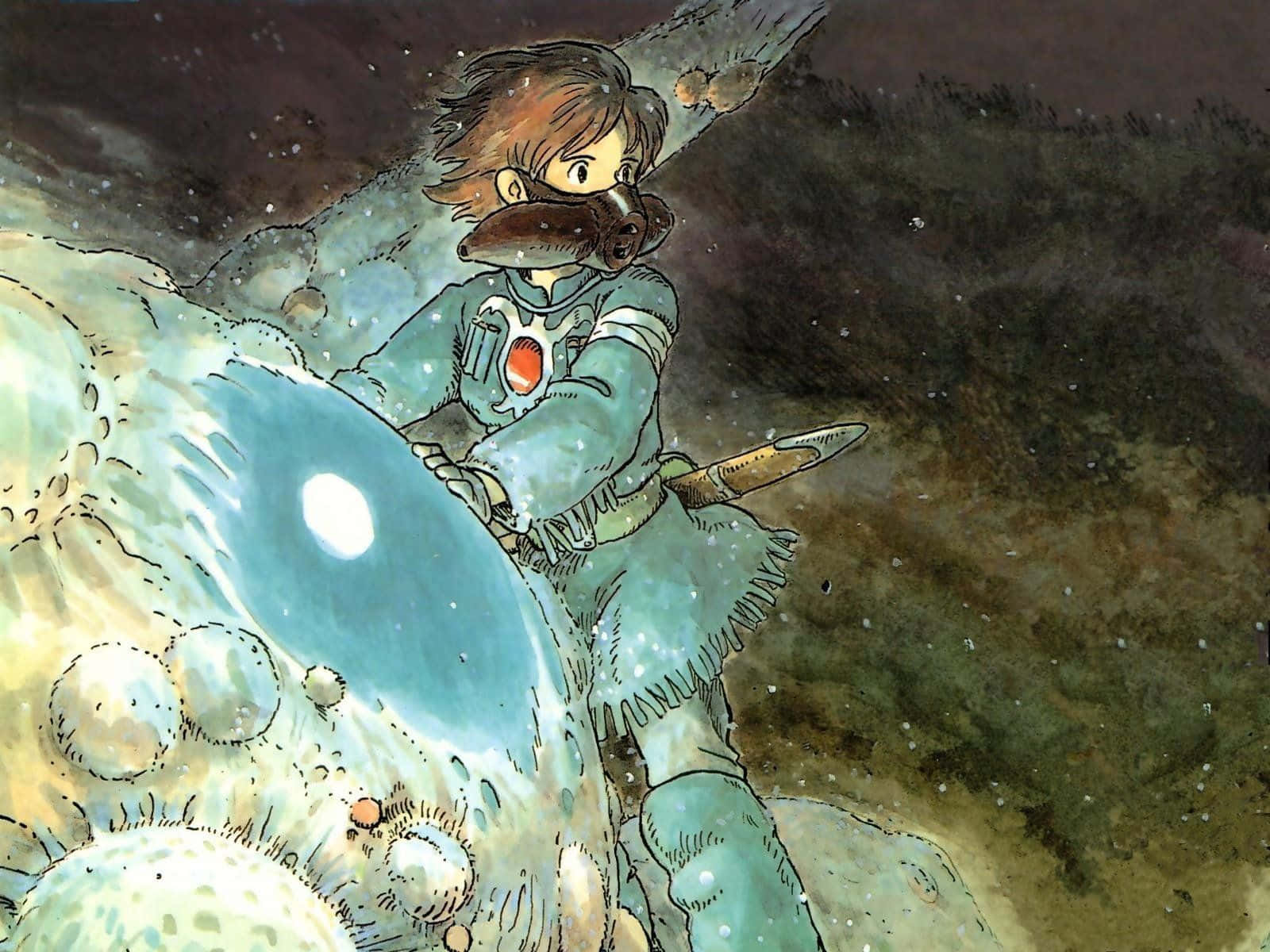 Nausicaä Flying Over The Mystic Valley Background