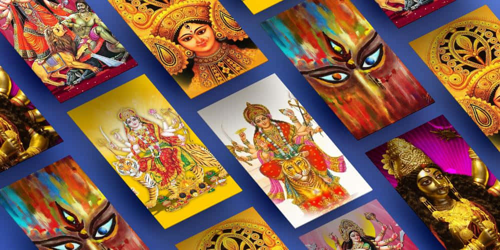 Nav Durga Collage Artwork Background