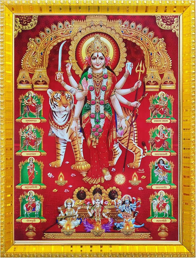 Nav Durga Religious Artwork Background