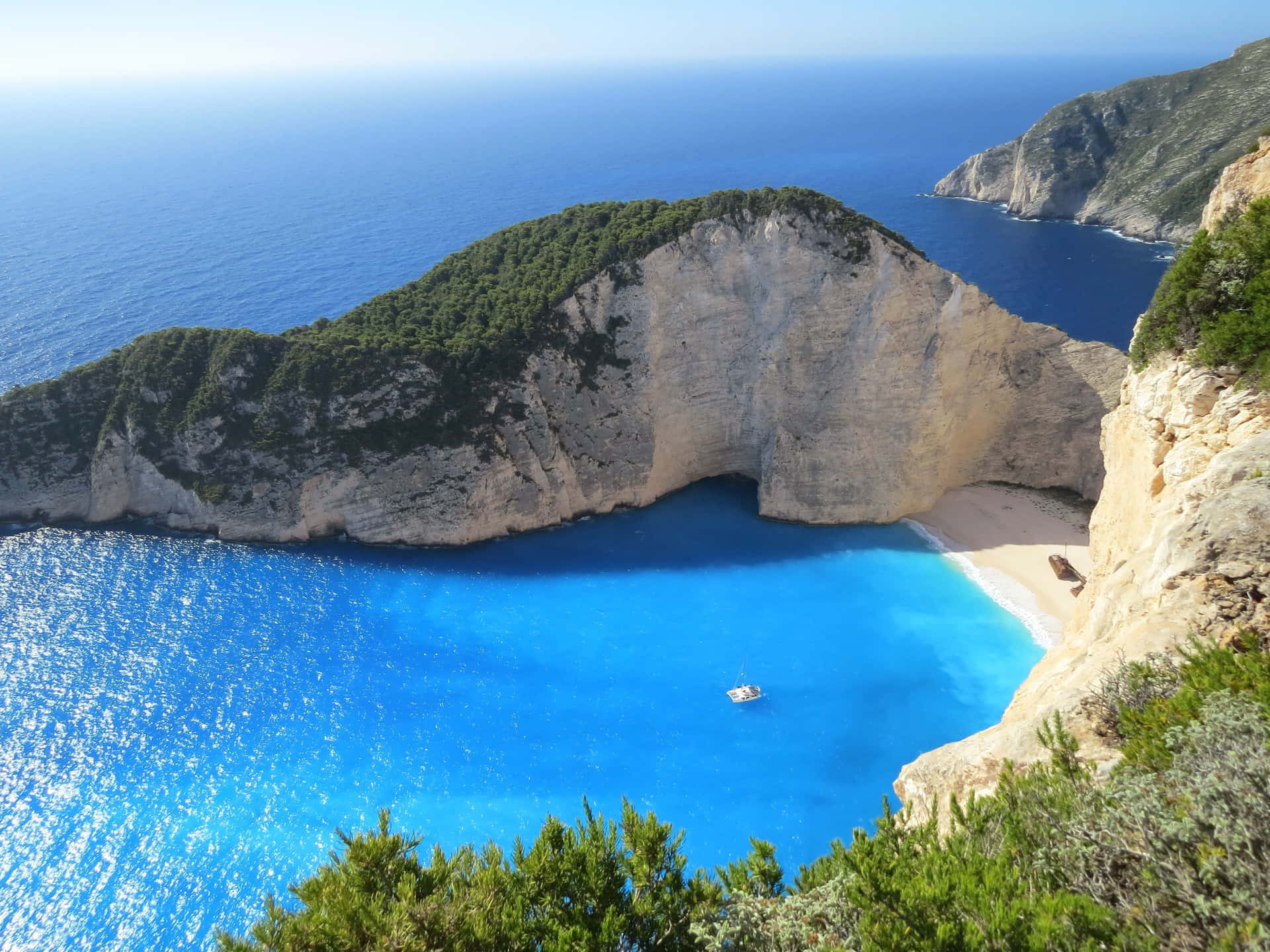 Navagio Beach Coast Background