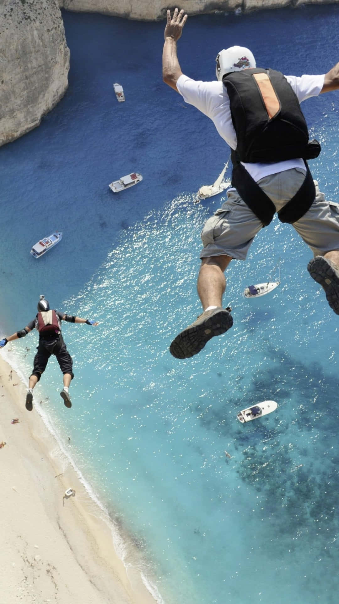 Navagio Beach Skydiving Background