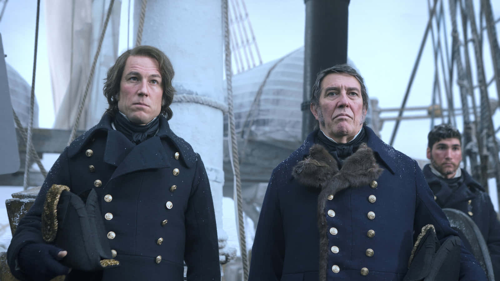 Naval Officers Aboard Ship