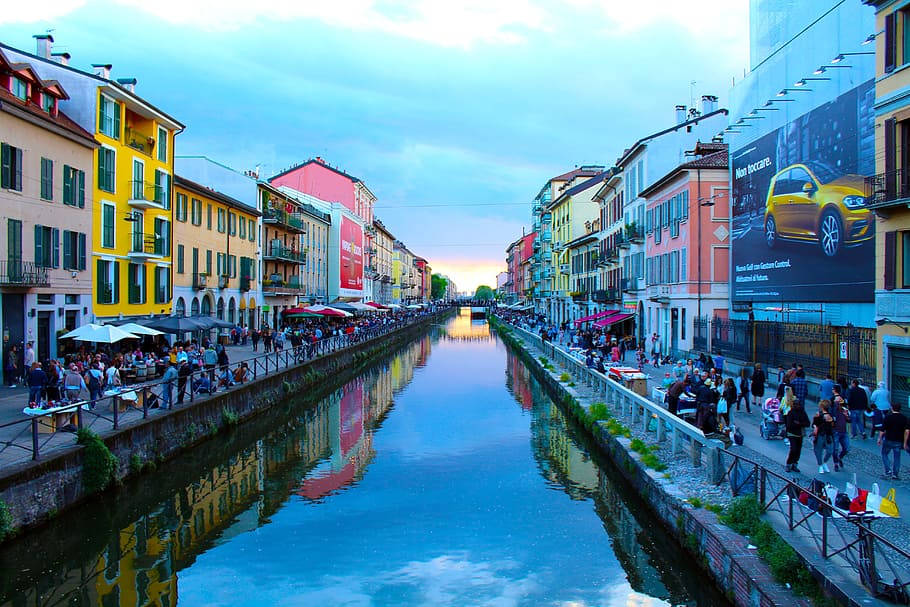 Navigli Canals In Milan Background