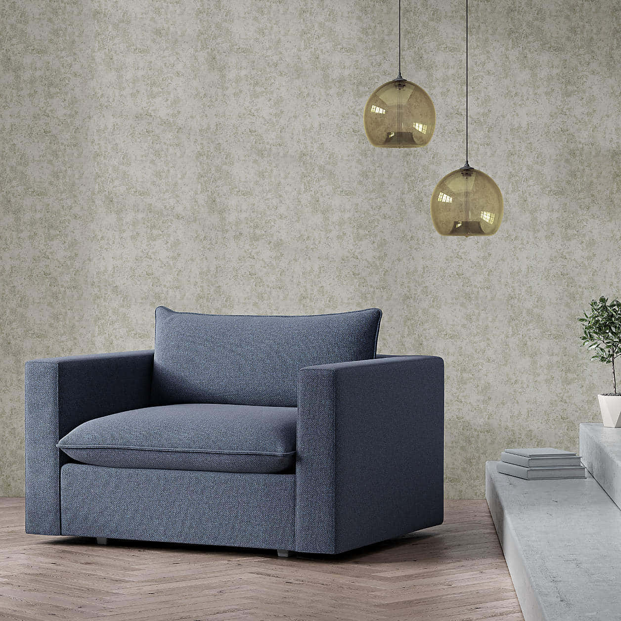 Navy Blue Elegant Couch Design Background