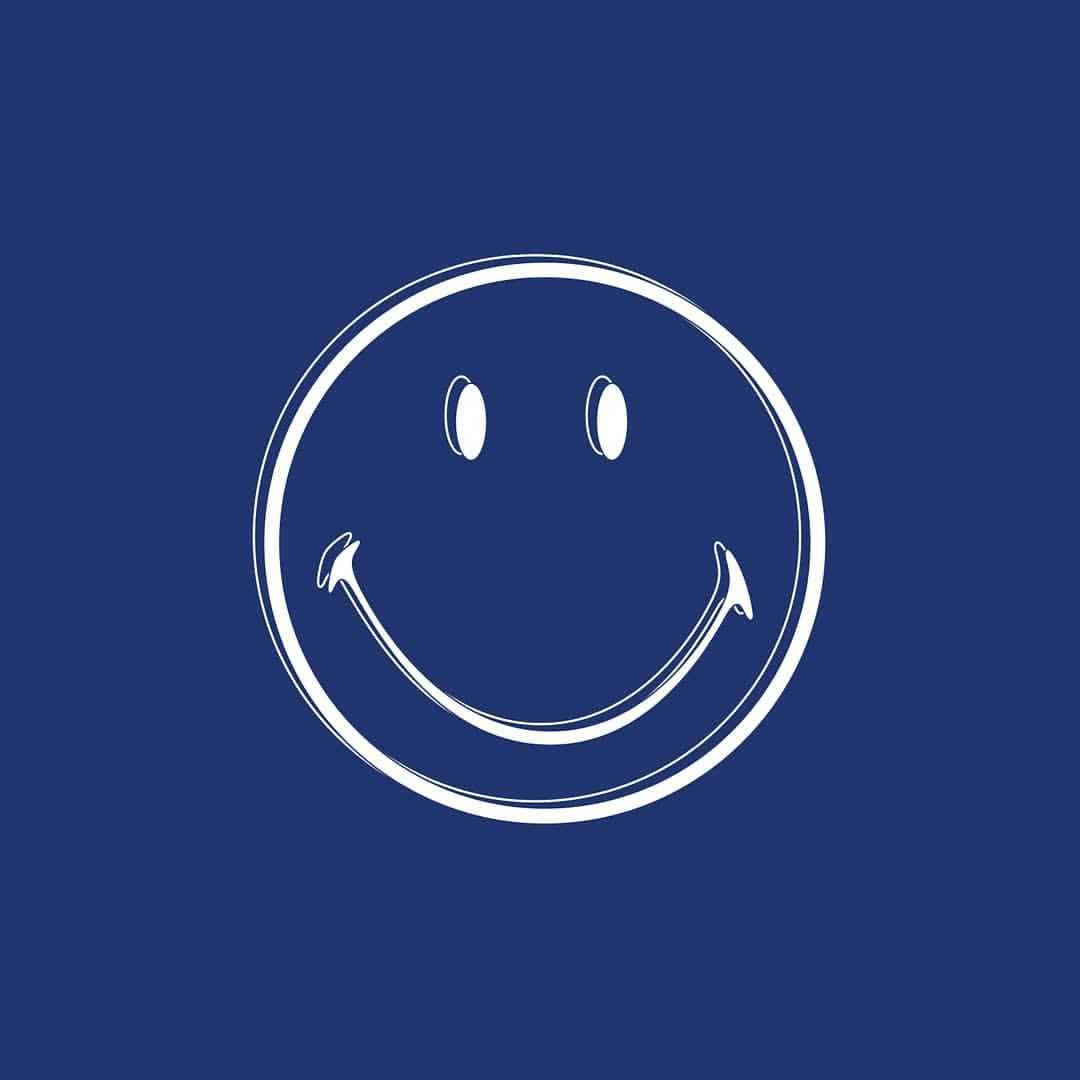 Navy Blue Preppy Smiley Face Background