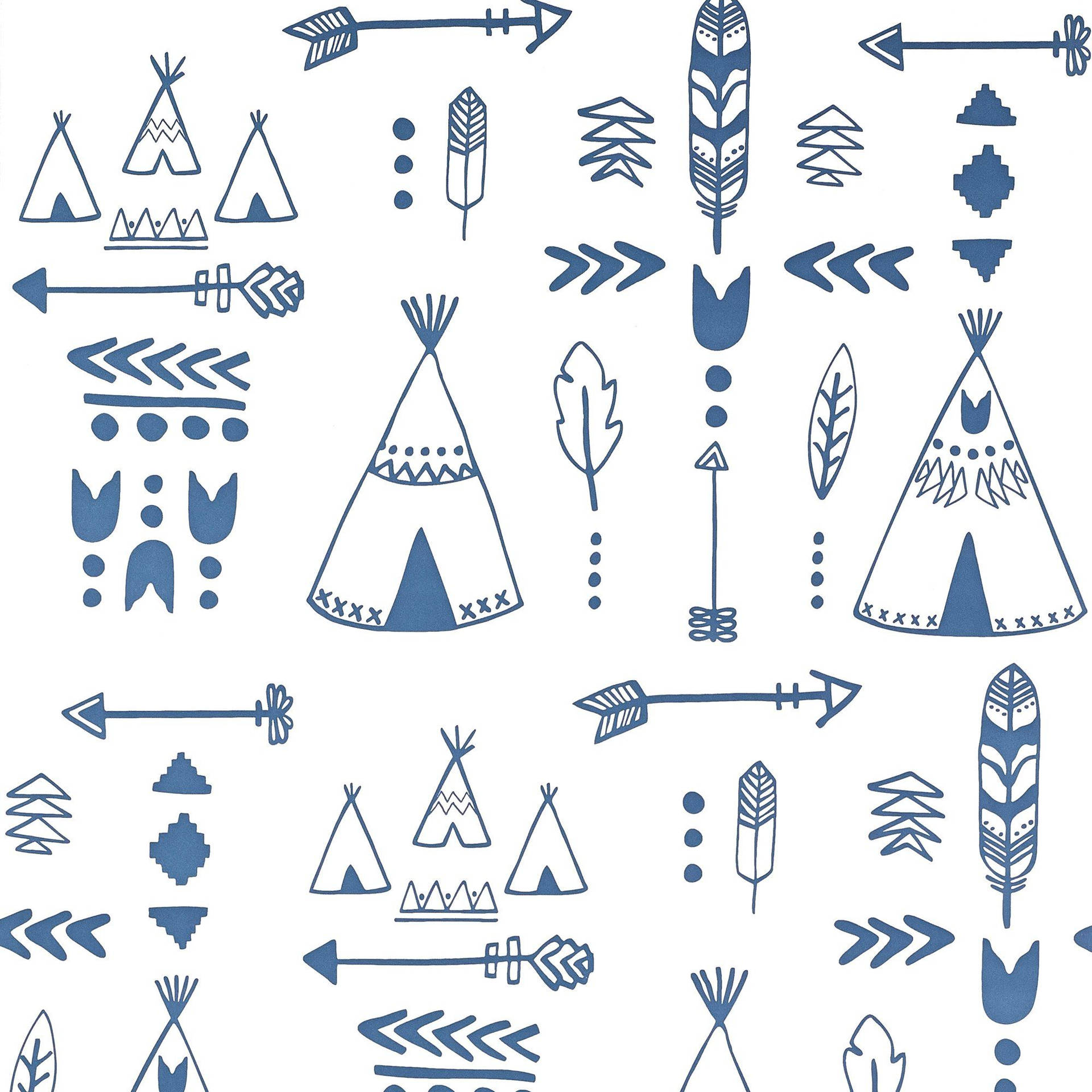 Navy Blue Tribal White Pattern Background