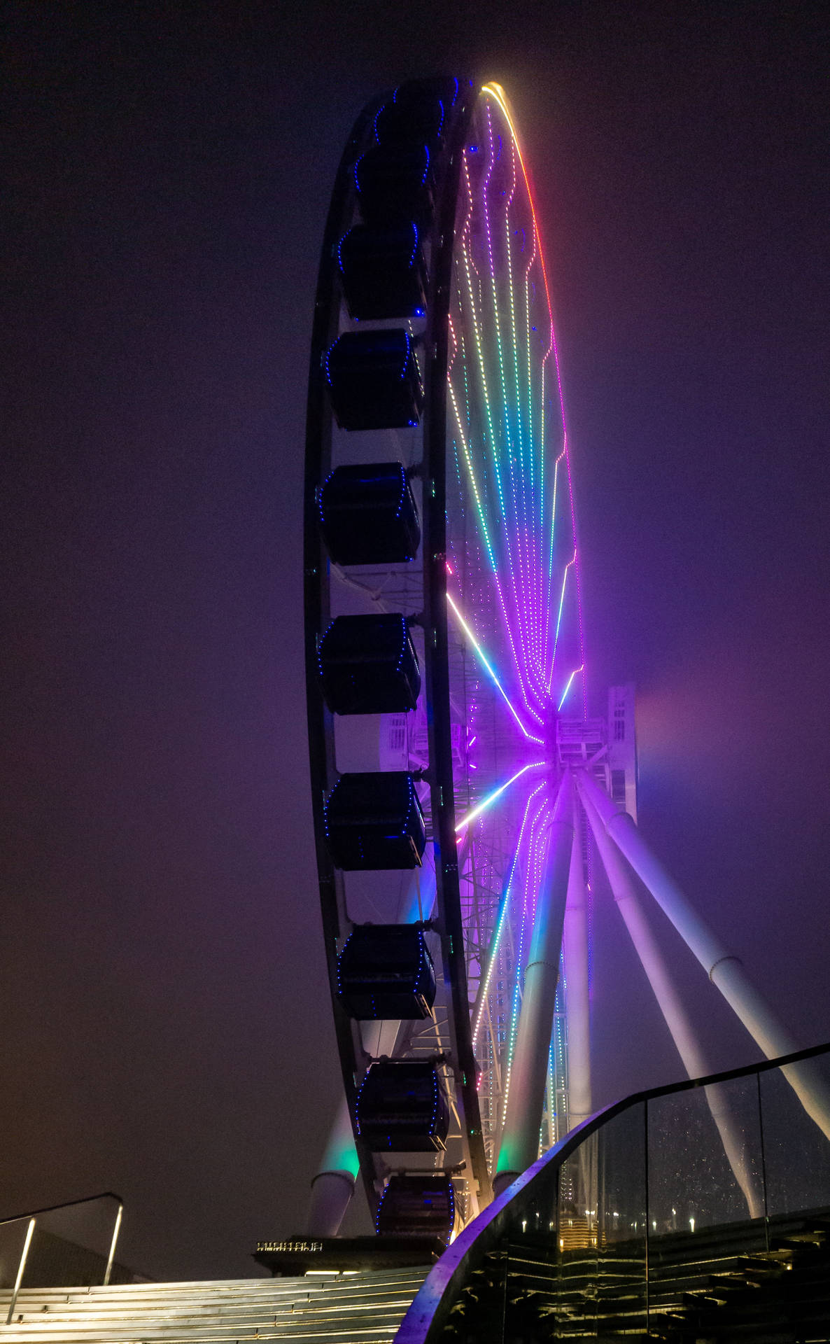 Navy Pier Centennial Wheel Colorful Lights Background