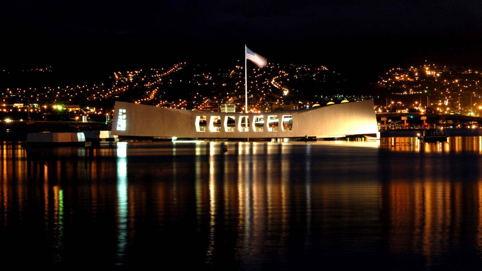 Navy Pier Memorial Pearl Harbor Night