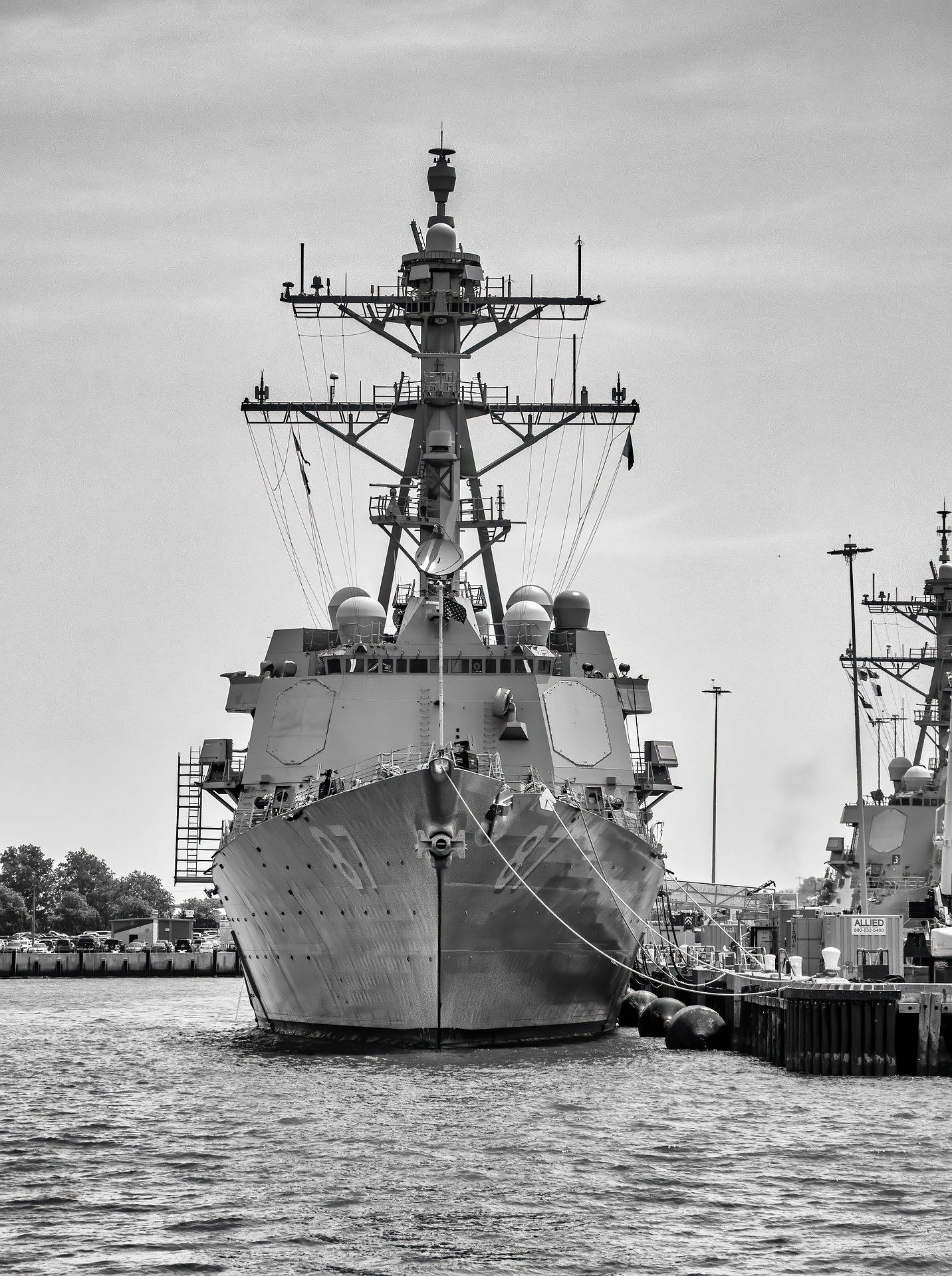 Navy Pier Monochrome Ship Background