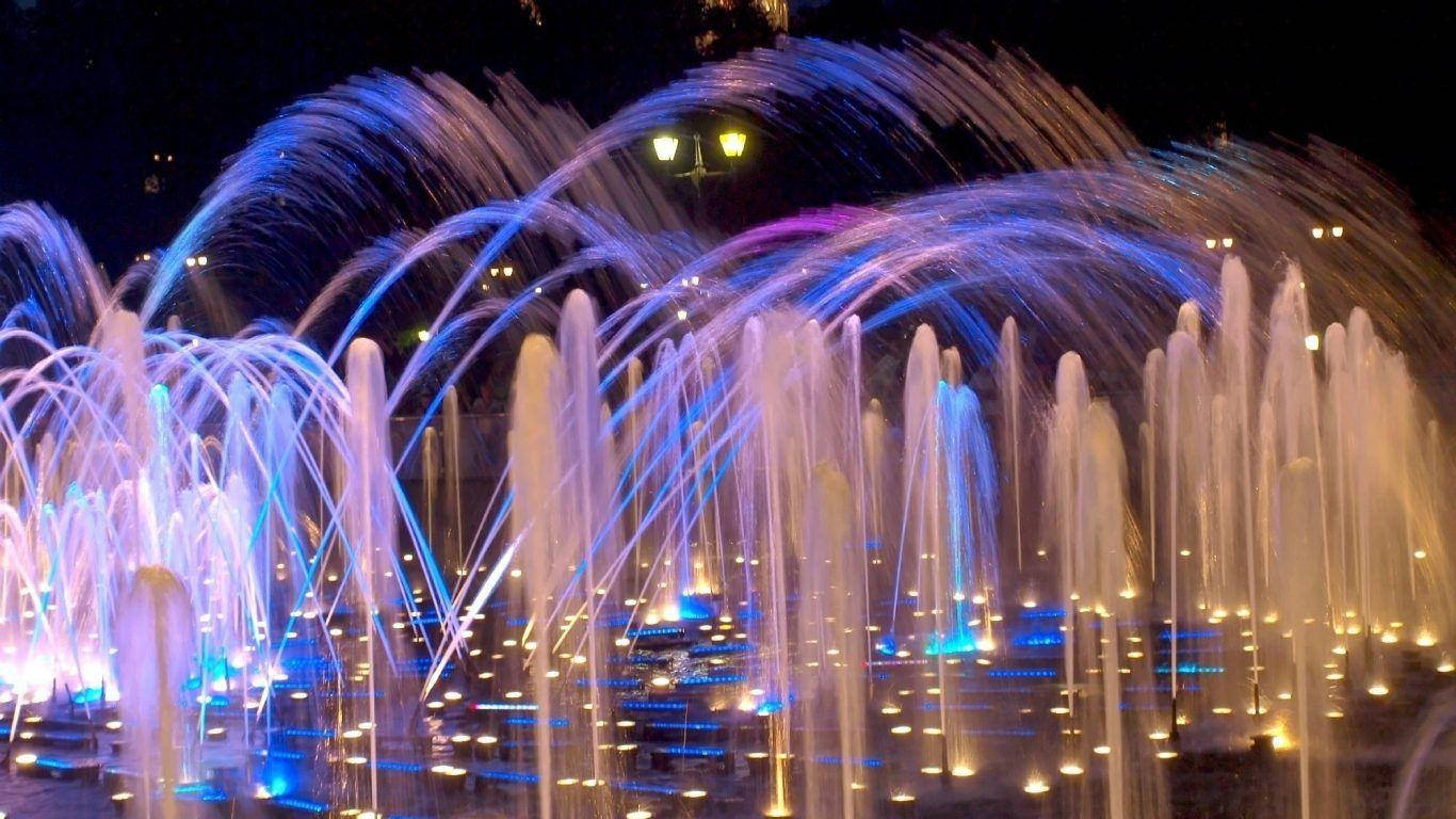 Navy Pier Night Fountain Background