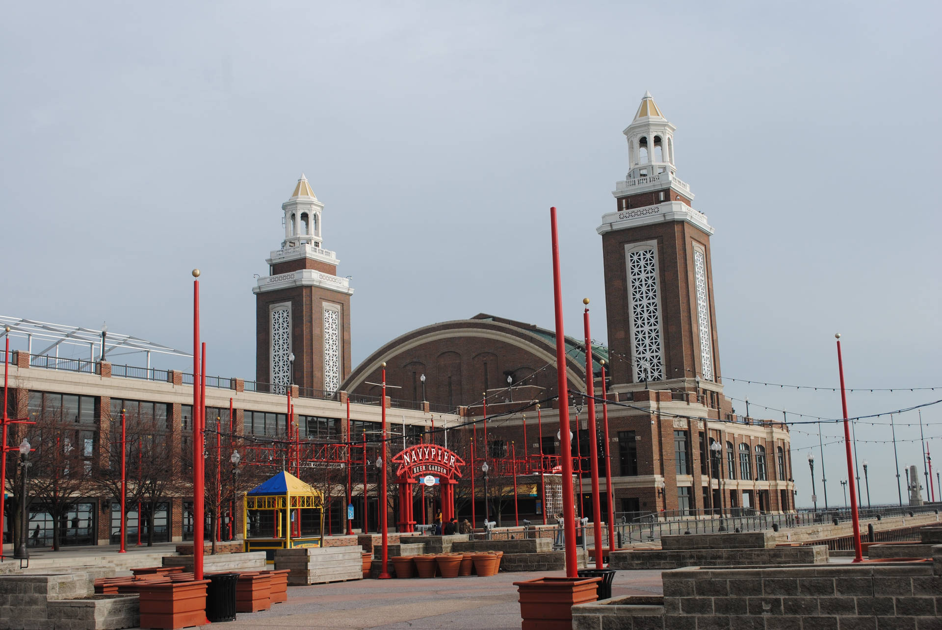 Navy Pier Red Poles Headhouse