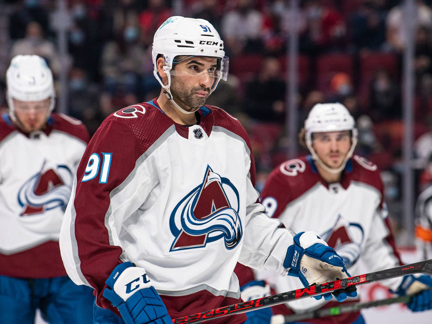 Nazem Kadri In Action With The Colorado Avalanche Background